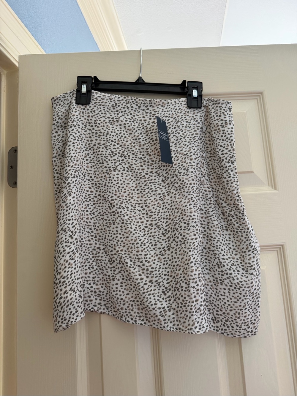 Abercrombie & Fitch Cream Mini Skirt with Black Spot Print
